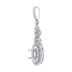1.41ct 18k White Gold Diamond Semi-mount Pendant