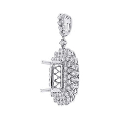 3.12ct 18k White Gold Diamond Semi-mount Pendant