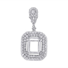 1.83ct 18k White Gold Diamond Semi-mount Pendant