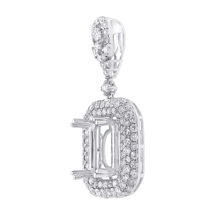 1.83ct 18k White Gold Diamond Semi-mount Pendant