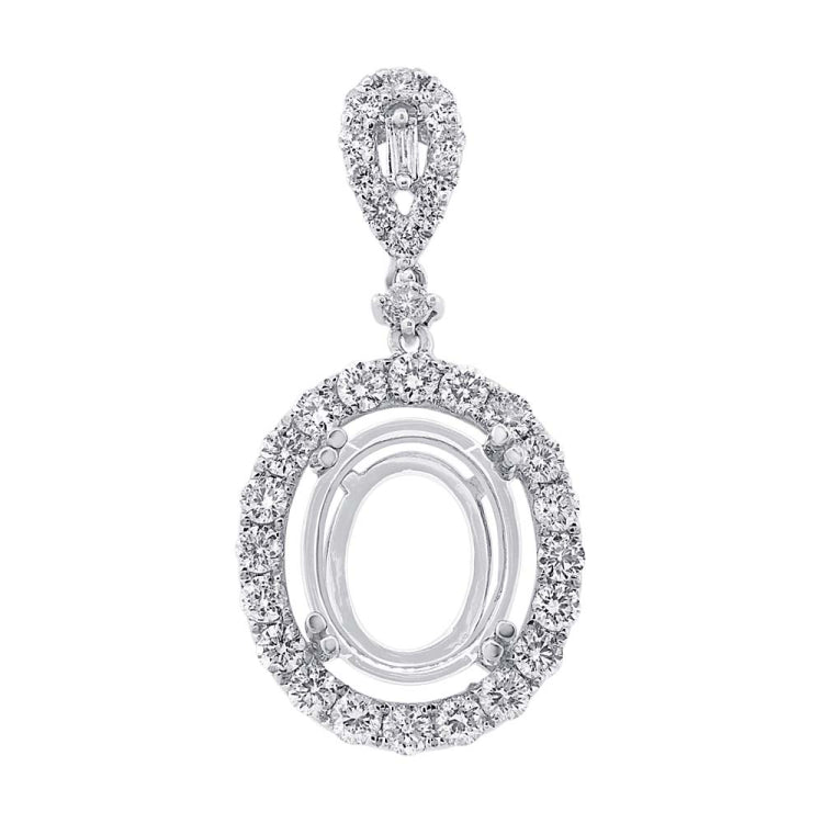 0.96ct 18k White Gold Diamond Semi-mount Pendant