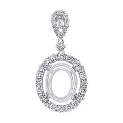 0.96ct 18k White Gold Diamond Semi-mount Pendant