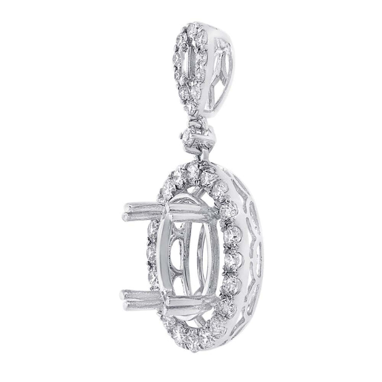 0.96ct 18k White Gold Diamond Semi-mount Pendant