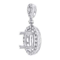 0.96ct 18k White Gold Diamond Semi-mount Pendant