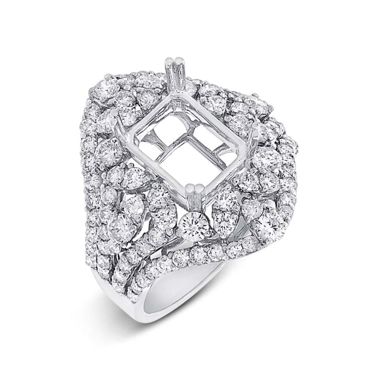 2.28ct 18k White Gold Diamond Semi-mount Ring