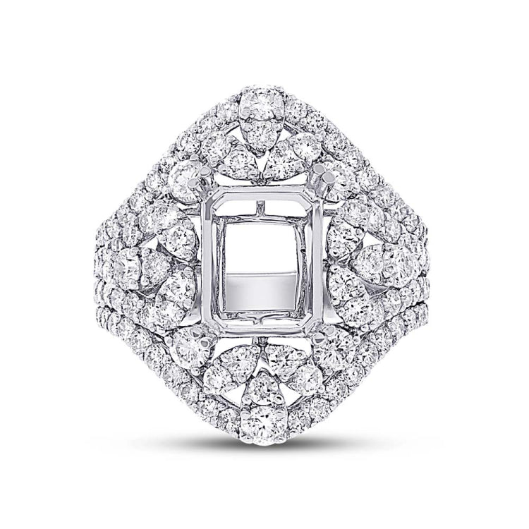 2.28ct 18k White Gold Diamond Semi-mount Ring