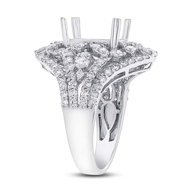 2.28ct 18k White Gold Diamond Semi-mount Ring