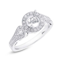 0.43ct 14k White Gold Diamond Semi-mount Ring for 0.75ct Center