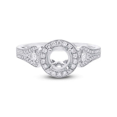 0.43ct 14k White Gold Diamond Semi-mount Ring for 0.75ct Center