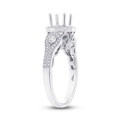 0.43ct 14k White Gold Diamond Semi-mount Ring for 0.75ct Center