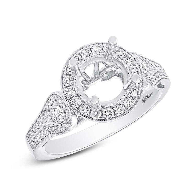 0.58ct 14k White Gold Diamond Semi-mount Ring