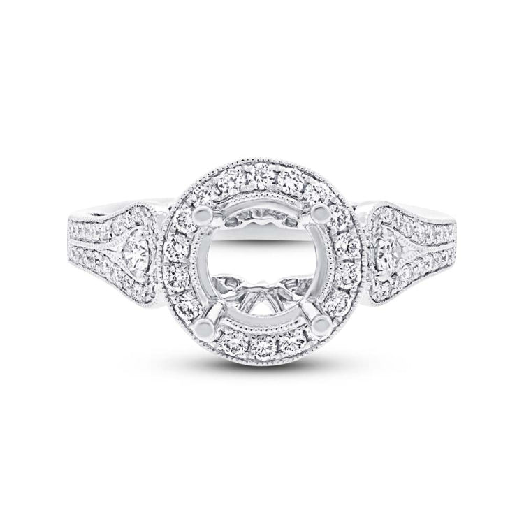 0.58ct 14k White Gold Diamond Semi-mount Ring