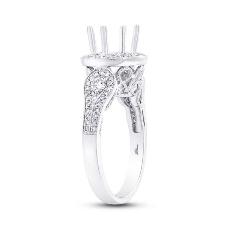 0.58ct 14k White Gold Diamond Semi-mount Ring