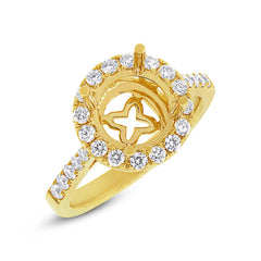 0.53ct 14k Yellow Gold Diamond Semi-mount Ring Size 6