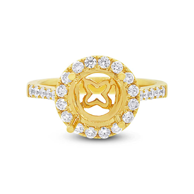 0.53ct 14k Yellow Gold Diamond Semi-mount Ring Size 6