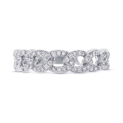 0.62ct 14k White Gold Diamond Chain Ring Size 6
