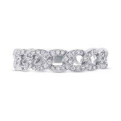 0.62ct 14k White Gold Diamond Chain Ring Size 6.5