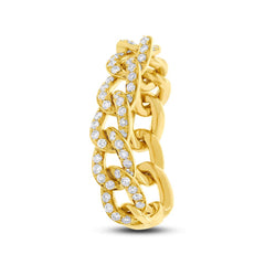 0.62ct 14k Yellow Gold Diamond Chain Ring Size 6.5