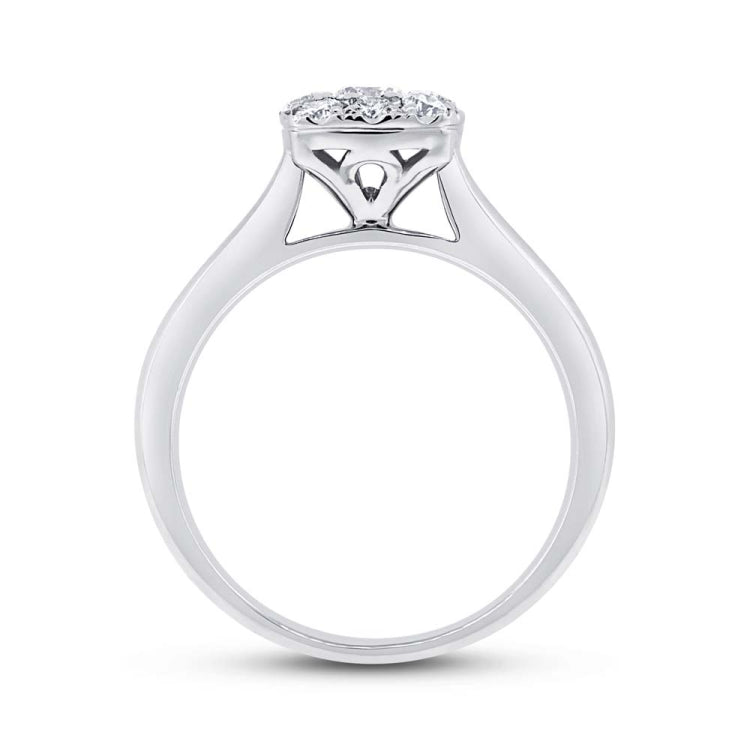 0.53ct 14k White Gold Diamond Wedding Set Cluster