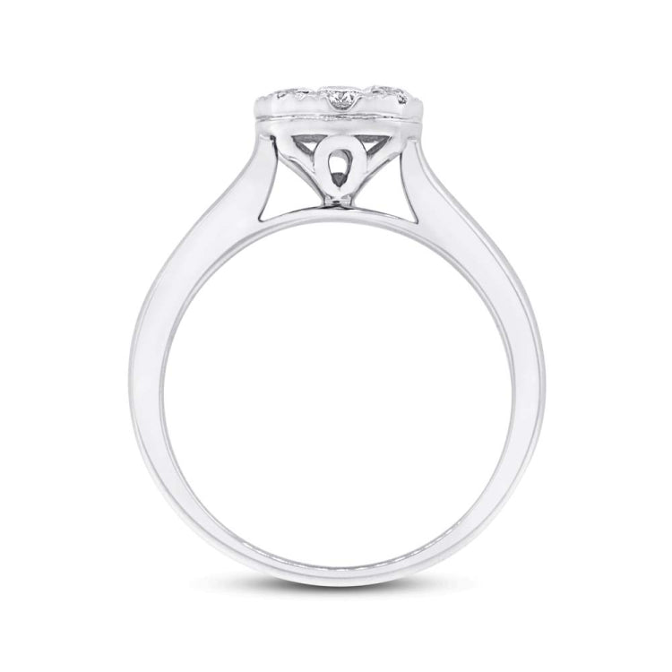 0.52ct 14k White Gold Diamond Cluster Wedding Set