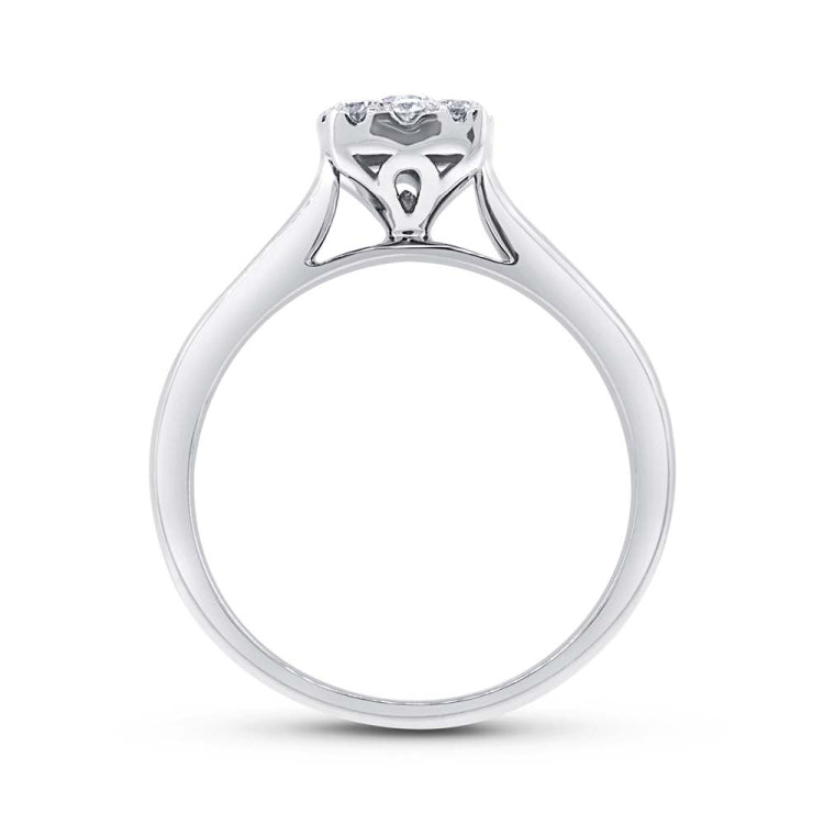 0.38ct 14k White Gold Diamond Wedding Set Cluster