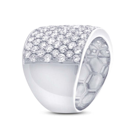 3.75ct 14k White Gold Diamond Pave Lady's Ring Size 9.25