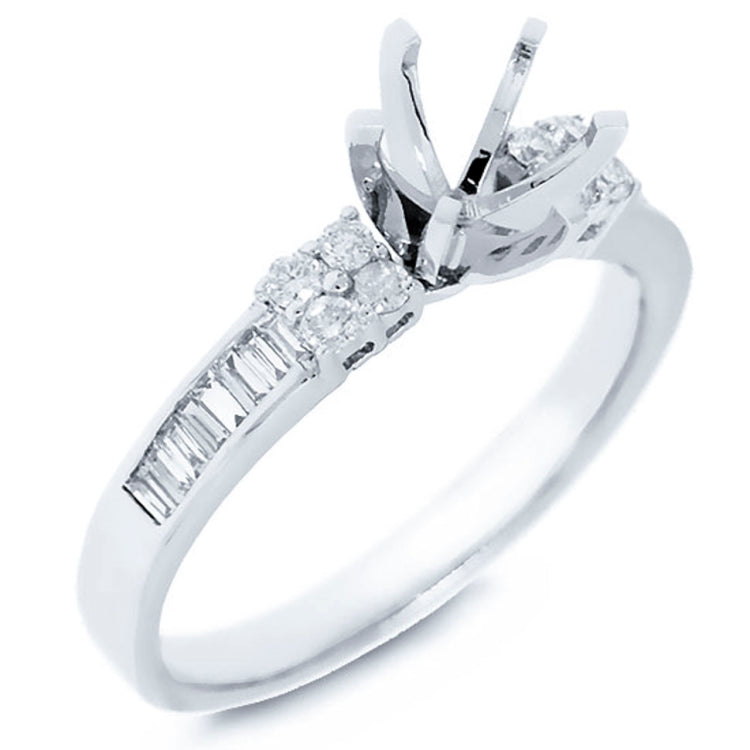 0.32ct 18k White Gold Diamond Semi-mount Ring