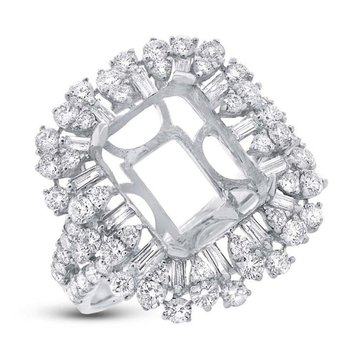 1.72ct 18k White Gold Diamond Semi-mount Ring