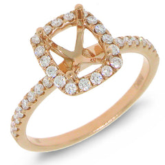 0.35ct 14k Rose Gold Diamond Semi-mount Ring
