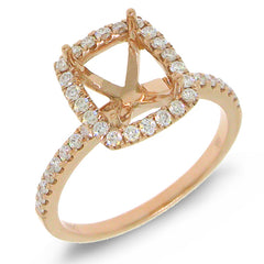 0.38ct 14k Rose Gold Diamond Semi-mount Ring