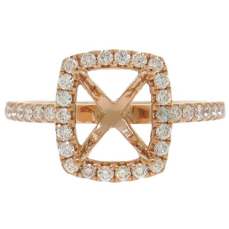 0.38ct 14k Rose Gold Diamond Semi-mount Ring