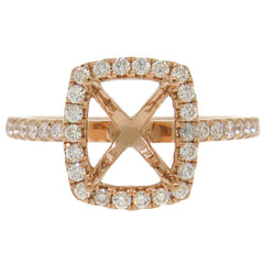 0.38ct 14k Rose Gold Diamond Semi-mount Ring