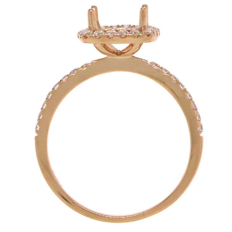 0.38ct 14k Rose Gold Diamond Semi-mount Ring