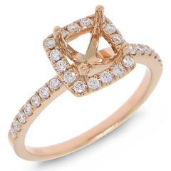 0.30ct 14k Rose Gold Diamond Semi-mount Ring