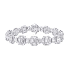 7.24ct 18k White Gold Diamond Baguette Bracelet