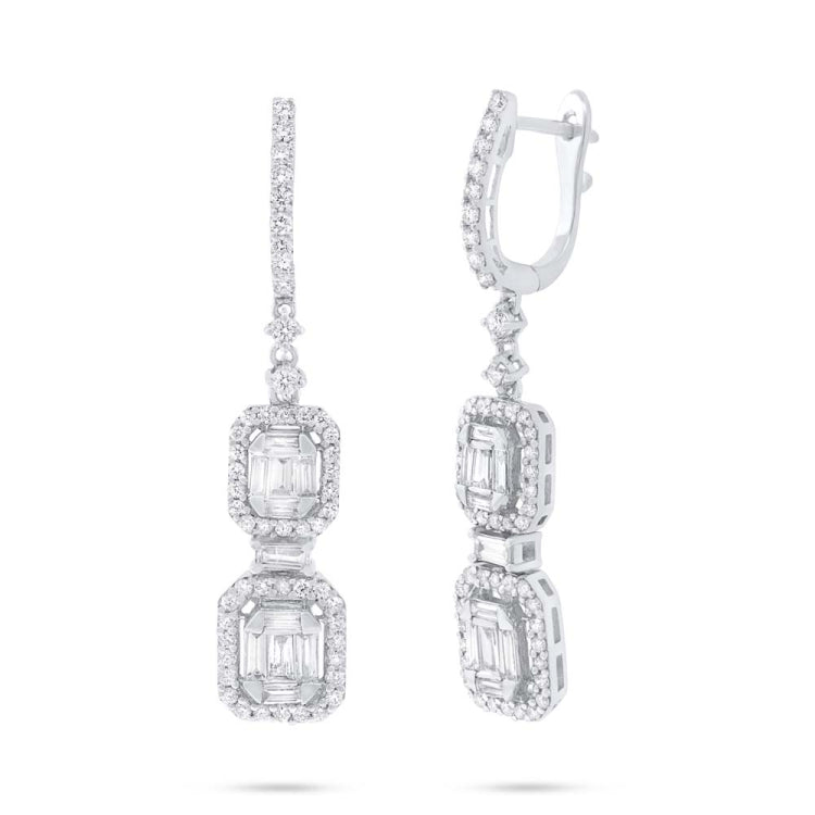 1.57ct 18k White Gold Diamond Baguette Earring