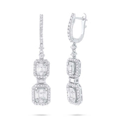 1.57ct 18k White Gold Diamond Baguette Earring