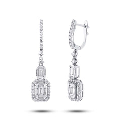 1.27ct 18k White Gold Diamond Baguette Earring
