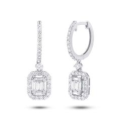 0.92ct 18k White Gold Diamond Baguette Earring