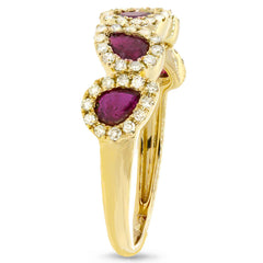 0.32ct Diamond & 0.91ct Ruby 14k Yellow Gold Ring
