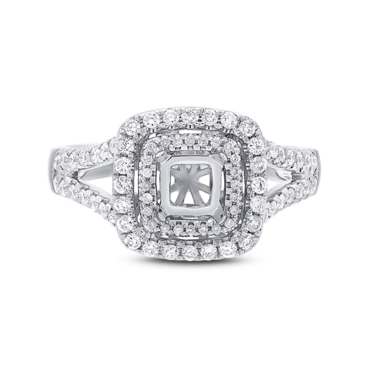 0.57ct 14k White Gold Diamond Semi-mount Ring