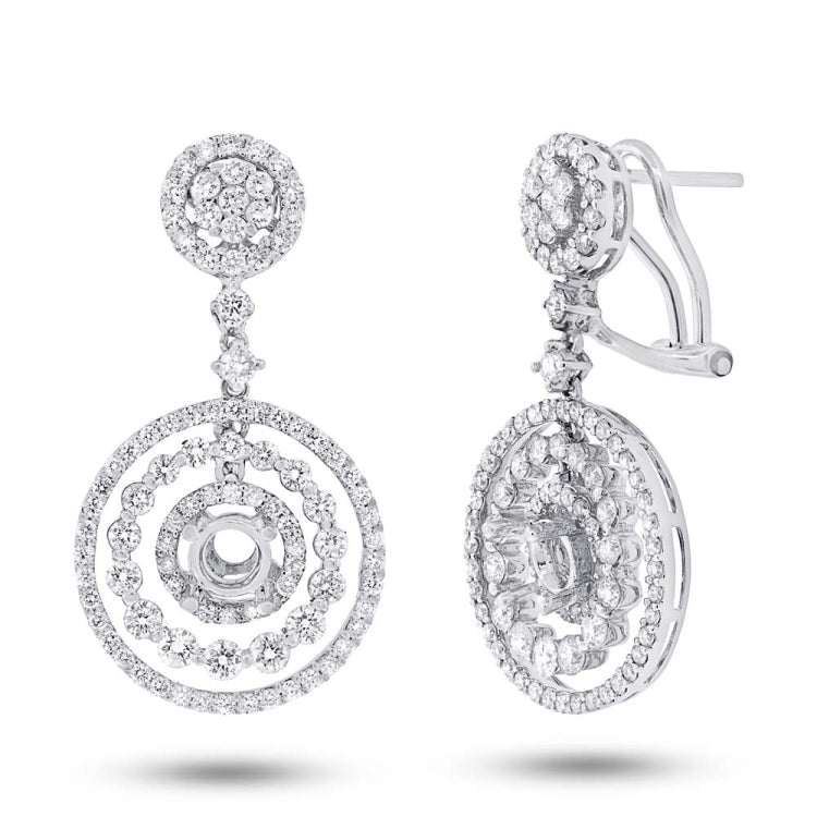 2.36ct 18k White Gold Diamond Semi-mount Earring