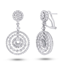 2.36ct 18k White Gold Diamond Semi-mount Earring