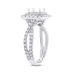 1.20ct 14k White Gold Diamond Semi-mount Ring for 5.5x5.5mm Center