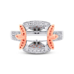 0.28ct 14k Two-tone Rose Gold Diamond Semi-mount Ring Size 8.25