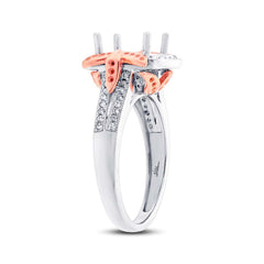 0.28ct 14k Two-tone Rose Gold Diamond Semi-mount Ring Size 8.25