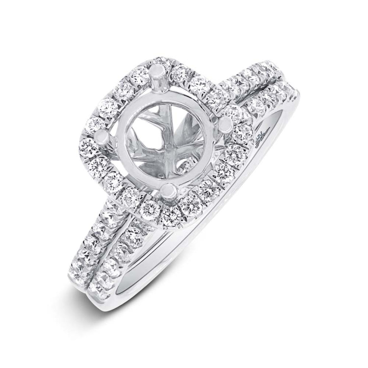 0.63ct 14k White Gold Diamond Semi-mount Ring 2-pc
