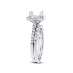 0.63ct 14k White Gold Diamond Semi-mount Ring 2-pc
