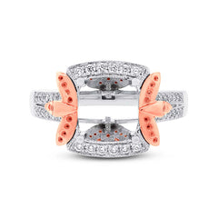 0.28ct 14k Two-tone Rose Gold Diamond Semi-mount Ring