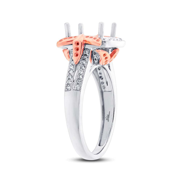 0.28ct 14k Two-tone Rose Gold Diamond Semi-mount Ring